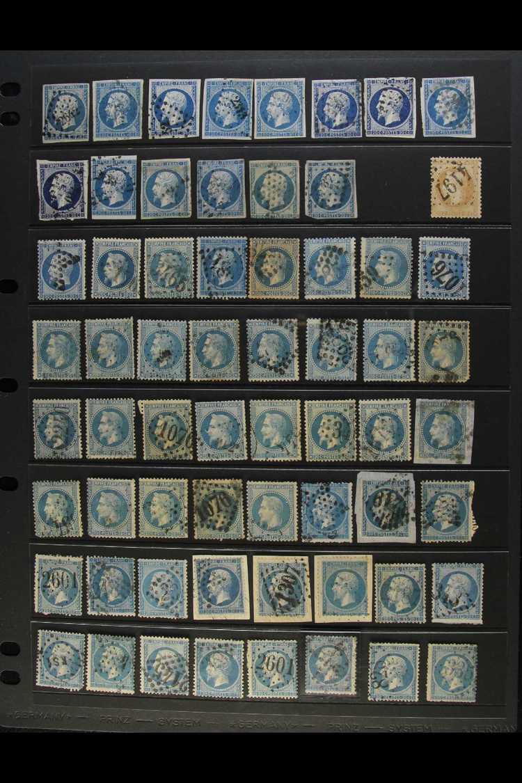 EARLY POSTMARKS COLLECTION  An 1850's To 1870's Assembly Mostly Of 20c Imperf Napoleons, 20c Perf Napoleons, And 25c Per - Autres & Non Classés