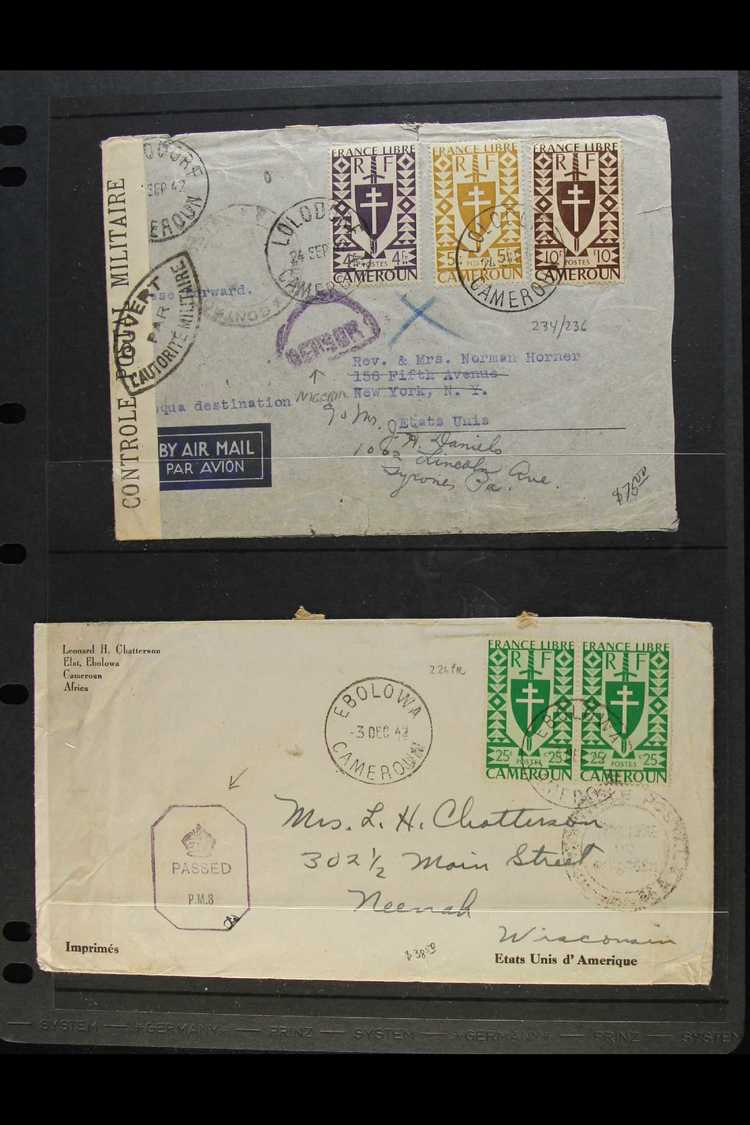 CAMEROON  1942 CENSOR COVER COLLECTION. A Most Interesting Range Of Covers, Posted To The USA Bearing Various Issues Wit - Autres & Non Classés