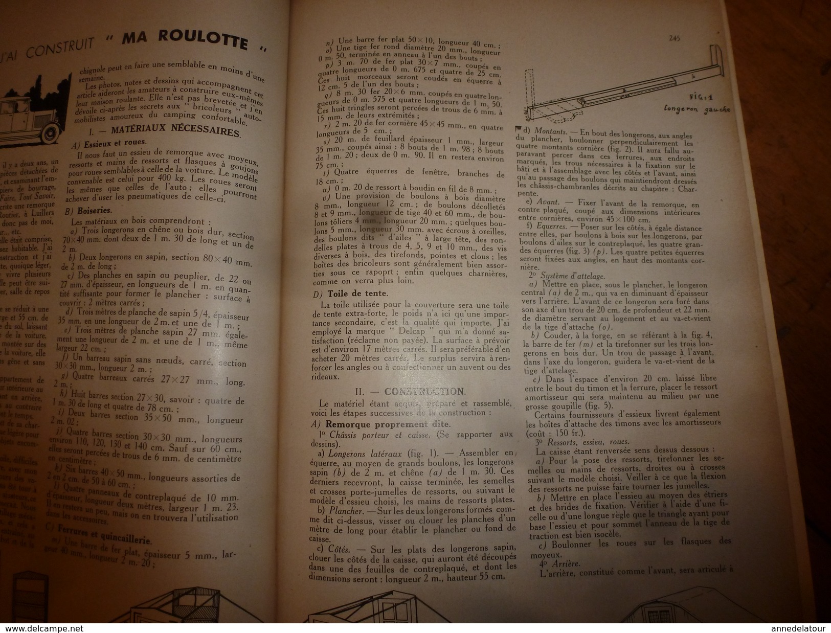 1939 CAMPING ->En Tunisie;Descente Bès;Baléares;Majorque;Kayak biplace et technique;Construire ma roulotte;Tentes;Pubs