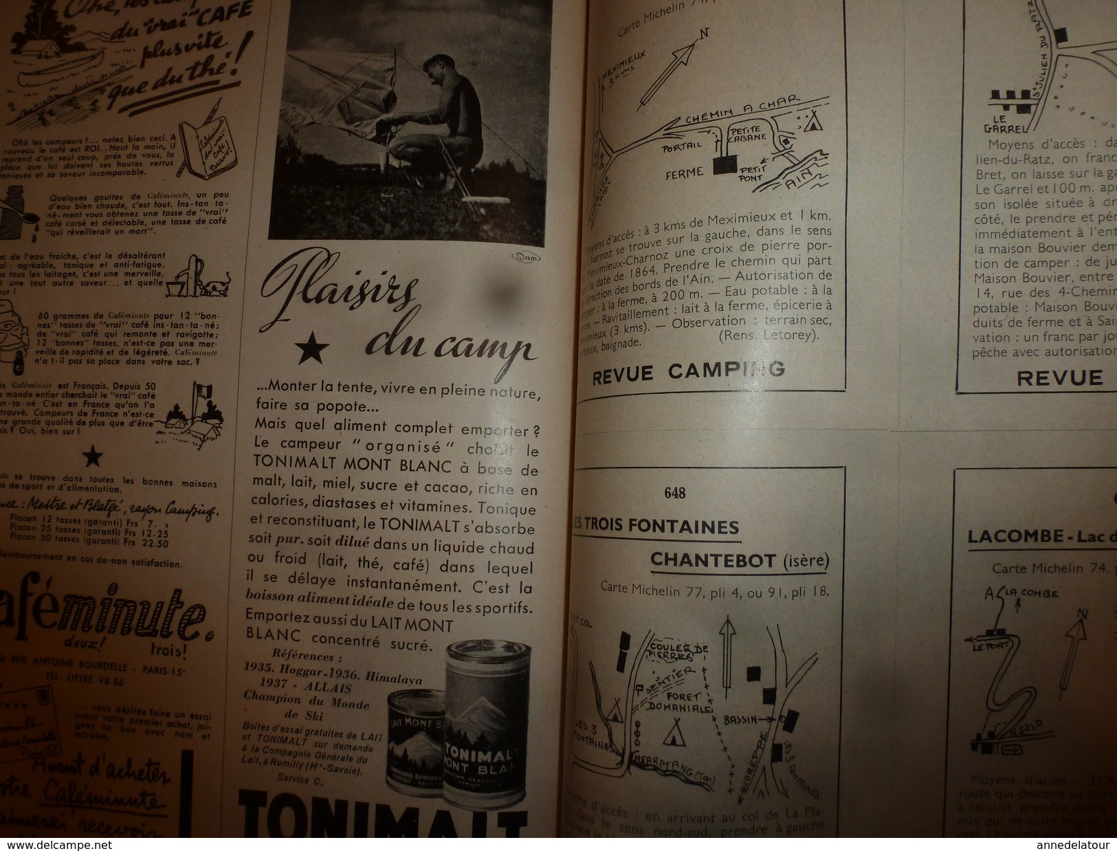 1939 CAMPING ->En Tunisie;Descente Bès;Baléares;Majorque;Kayak biplace et technique;Construire ma roulotte;Tentes;Pubs