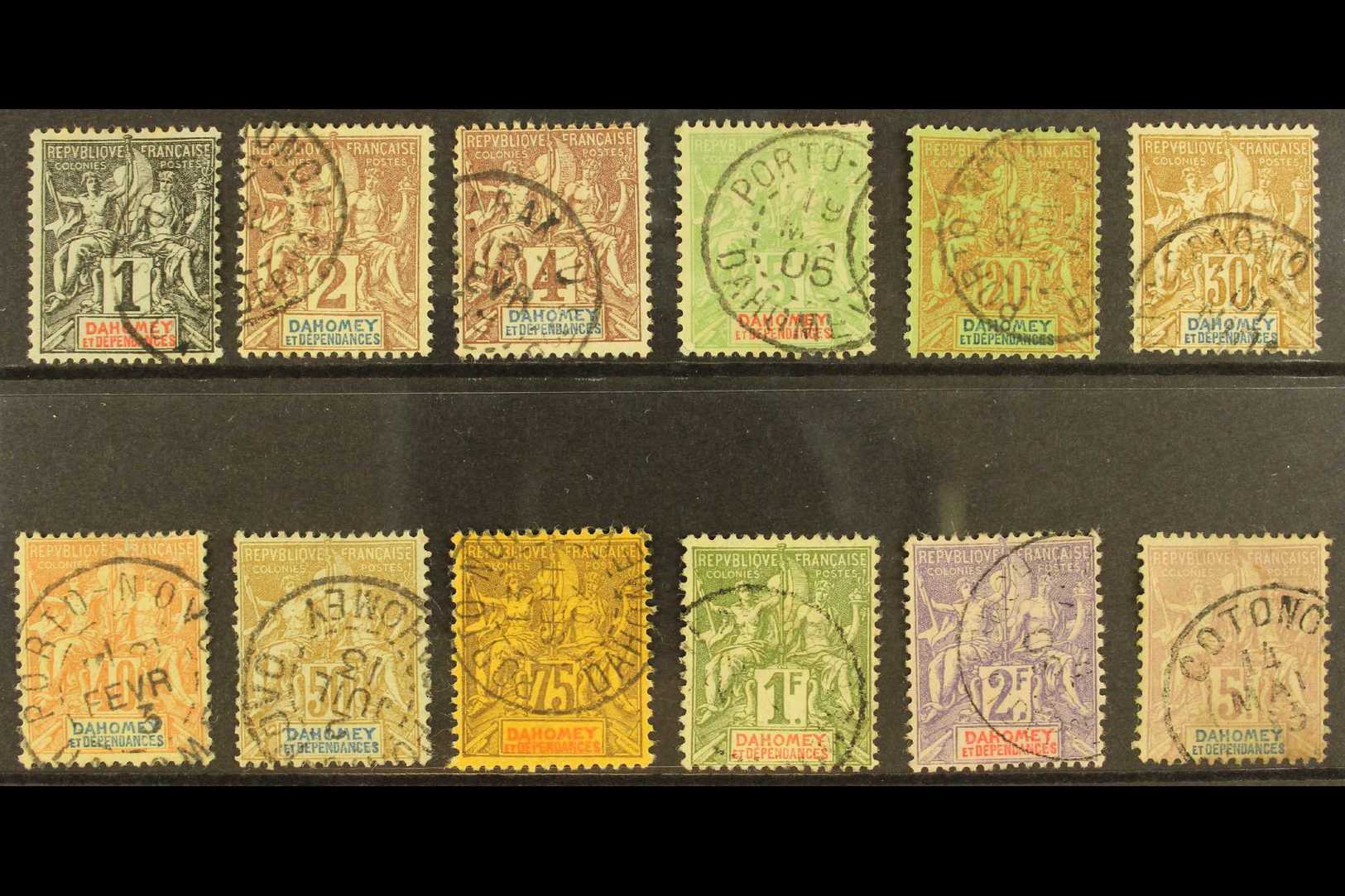 DAHOMEY  1901-05 "Tablet" Set Used, Yv 6/17, Cds Used, Some Small Faults (12 Stamps) For More Images, Please Visit Http: - Autres & Non Classés