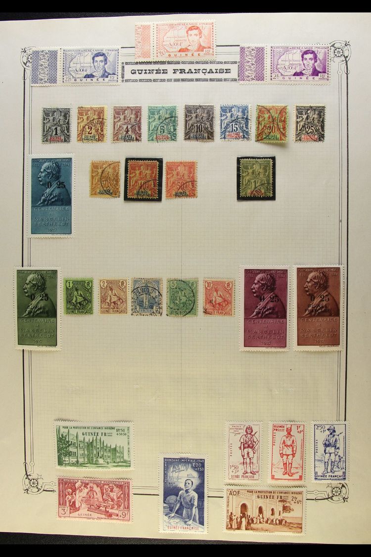 FRENCH GUINEA  1892-1942 Attractive Mint And Used Collection On Leaves. Note 1892 Set (less 75c) Used; 20th Century Most - Otros & Sin Clasificación