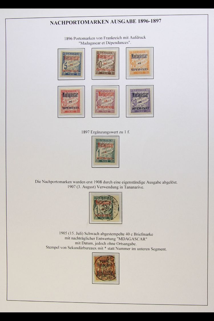 MADAGASCAR  1896-1947 MINT POSTAGE DUES COLLECTION - Complete For Mint Sets & Issues, Yvert 1/40, Also Includes 1896 1fr - Otros & Sin Clasificación
