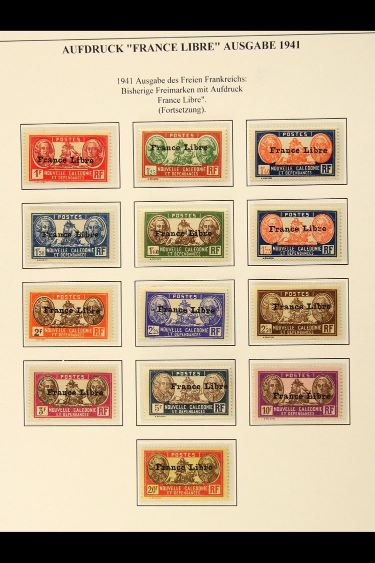 NEW CALEDONIA  1941 "France Libre" Overprinted Complete Set (Yvert 195/29, SG 232/66) Never Hinged Mint, Some Values Wit - Otros & Sin Clasificación