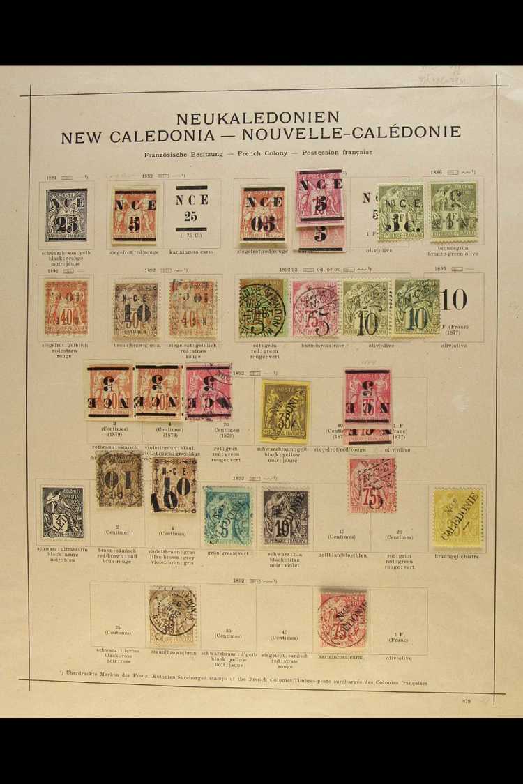 NEW CALEDONIA  1882-1912 MINT AND USED COLLECTION Unchanged In Many Years On An Old Printed Album Page, Includes 1883 Pa - Otros & Sin Clasificación