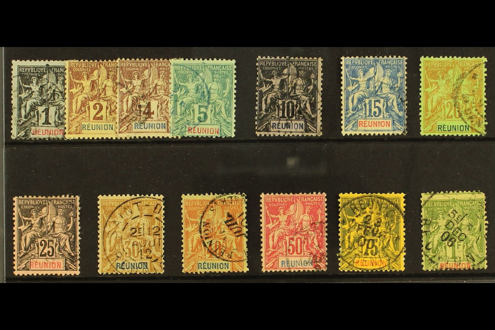 REUNION  1892 "Tablet" Set Complete, SG 34/46 (Yvert 32/44), Fine Used (13 Stamps) For More Images, Please Visit Http:// - Otros & Sin Clasificación