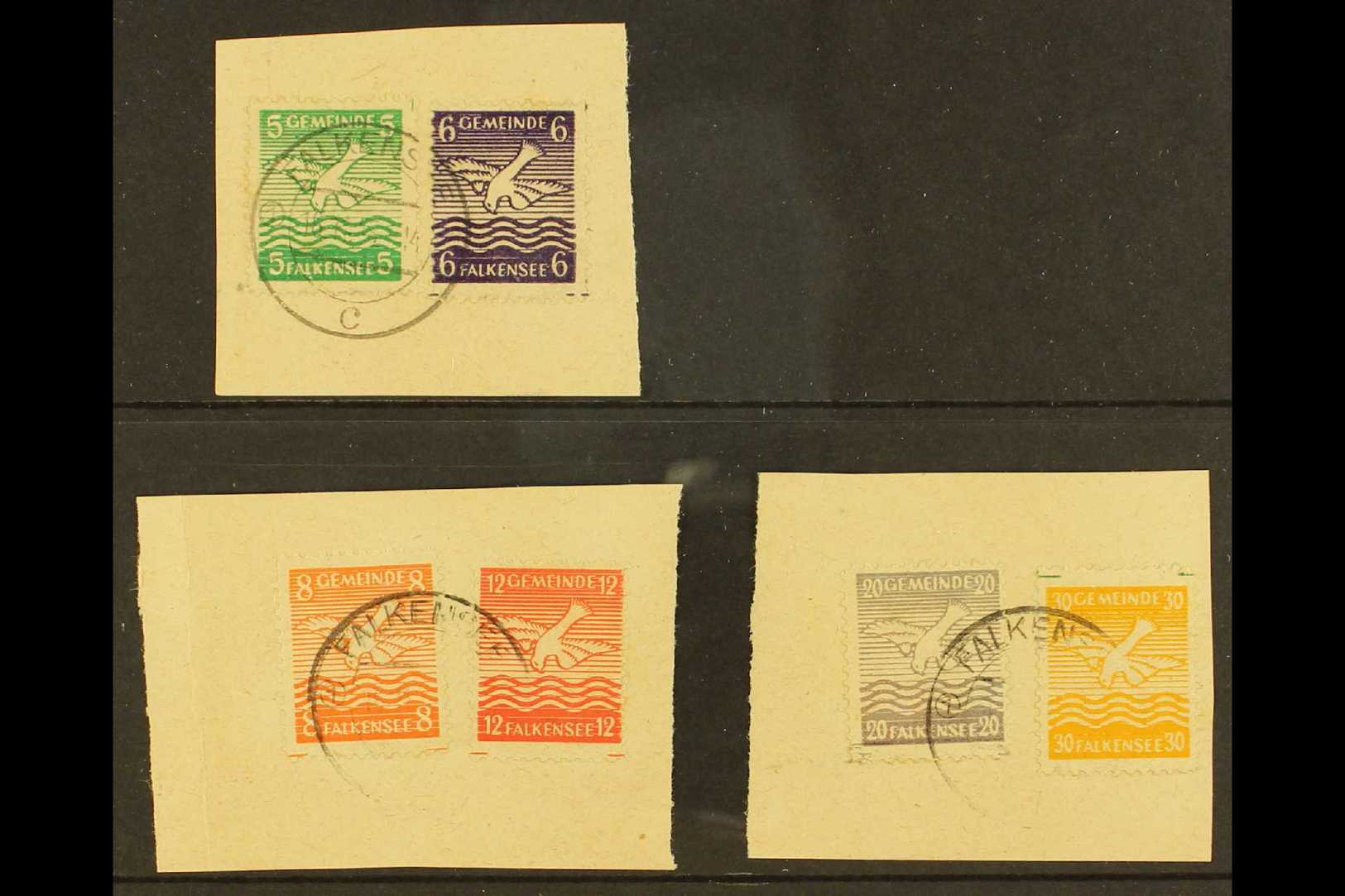 FALKANSEE  1945 Bird Definitive Set On Piece, Mi 1/6, Fine Used (6 Stamps) For More Images, Please Visit Http://www.sand - Autres & Non Classés