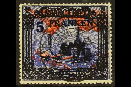 1921  5f On 25m Blue, Black & Red Surcharge PLATE FLAW (white Spot In Red Smoke Variety) Position 17, Michel 83  III, Ve - Autres & Non Classés