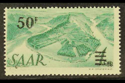 1947  50f On 1Sm Green Surcharge, Variety "PRINTED ON THE GUMMED SIDE", Mi. 238 II FA G, Very Fine NHM. Scarce And Impre - Autres & Non Classés