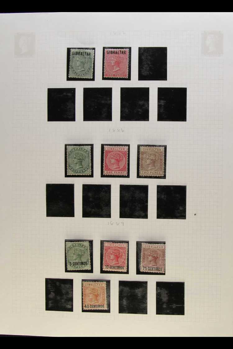 1886-1953 ATTRACTIVE FINE MINT COLLECTION  In Hingeless Mounts On Leaves, Inc 1886 ½d & 1d Opts, 1886-87 Set To 2d, 1889 - Gibraltar