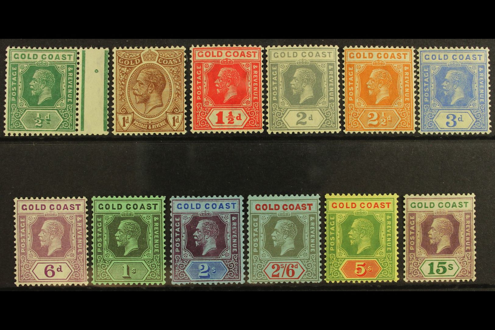 1921-24  (wmk Mult Script CA) Definitives Complete Set To 15s, SG 86/100a, Fine Mint, (12 Stamps) For More Images, Pleas - Costa De Oro (...-1957)