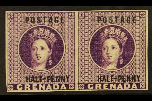 1881  ½d Deep Mauve, Wmk Large Star, Variety "Imperf Pair", SG 21a, Very Fine And Fresh Mint No Gum. For More Images, Pl - Grenade (...-1974)
