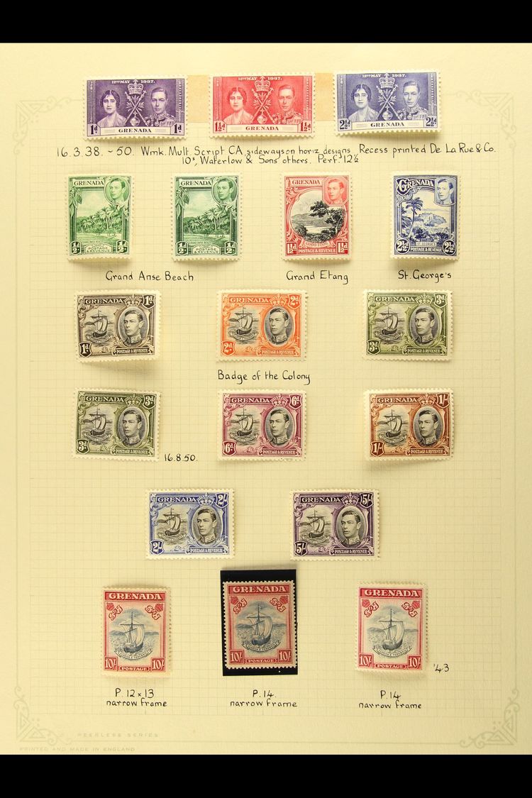 1937-69 VERY FINE MINT COLLECTION  An Attractive, Highly Complete Collection Neatly Written Up And Presented On Album Pa - Granada (...-1974)
