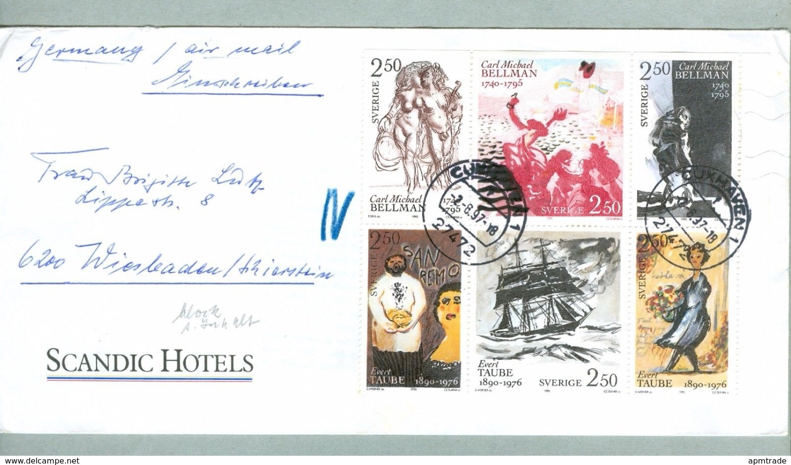 Sweden. Cover Scandic Hotels 1997.Compl.Set 1990 Taube & Bellman.Cancl: Cuxhaven - Covers & Documents