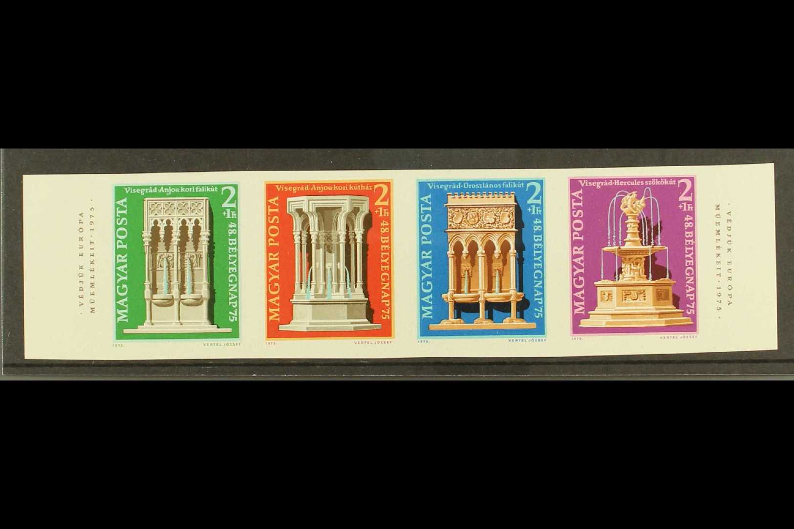 1975  Fountains IMPERF Se-tenant Strip Of Four, Michel 3060/63B, Never Hinged Mint. (4 Stamps) For More Images, Please V - Otros & Sin Clasificación
