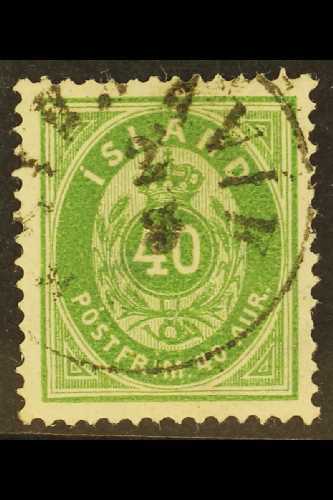 1876-98  40a Green, Mi 11A, Very Fine Used. For More Images, Please Visit Http://www.sandafayre.com/itemdetails.aspx?s=6 - Autres & Non Classés