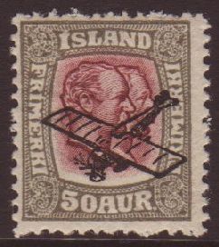 1928  50a Grey & Lilac-brown With Aeroplane Opt. Mi 123, Fine Mint.  For More Images, Please Visit Http://www.sandafayre - Otros & Sin Clasificación