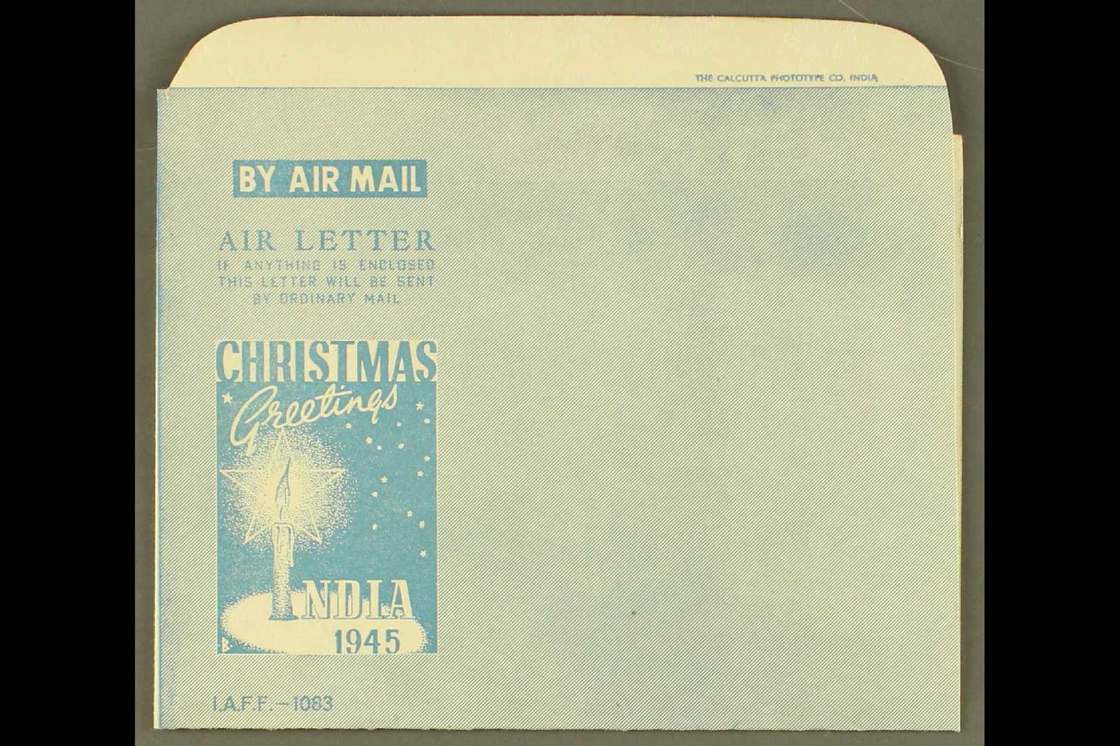 1945 BRITISH MILITARY FORCES CHRISTMAS AEROGRAMME  (Kessler 194), With Attractive Pictorial Inner, Fine Unused.  For Mor - Otros & Sin Clasificación