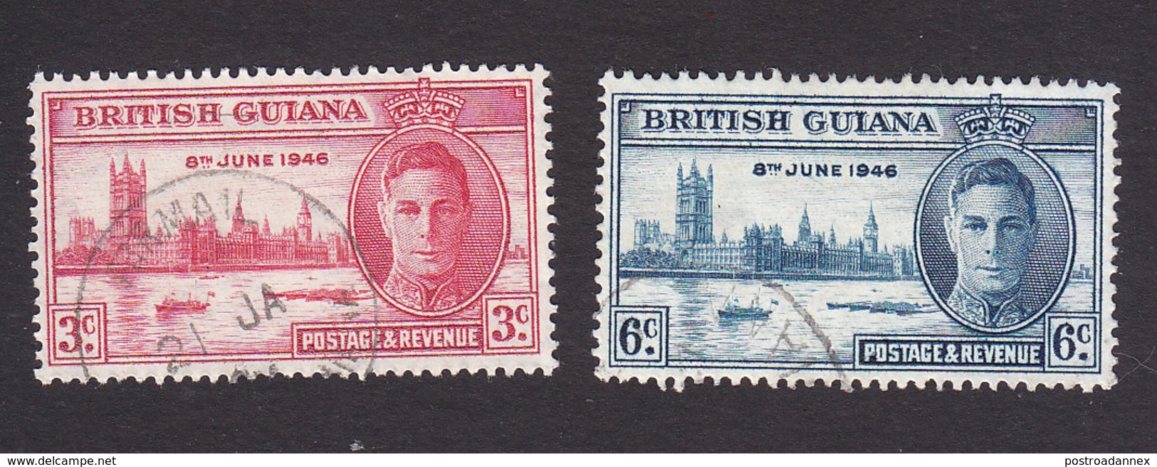 British Guiana, Scott #242-243, Used, Peace Issue, Issued 1946 - British Guiana (...-1966)