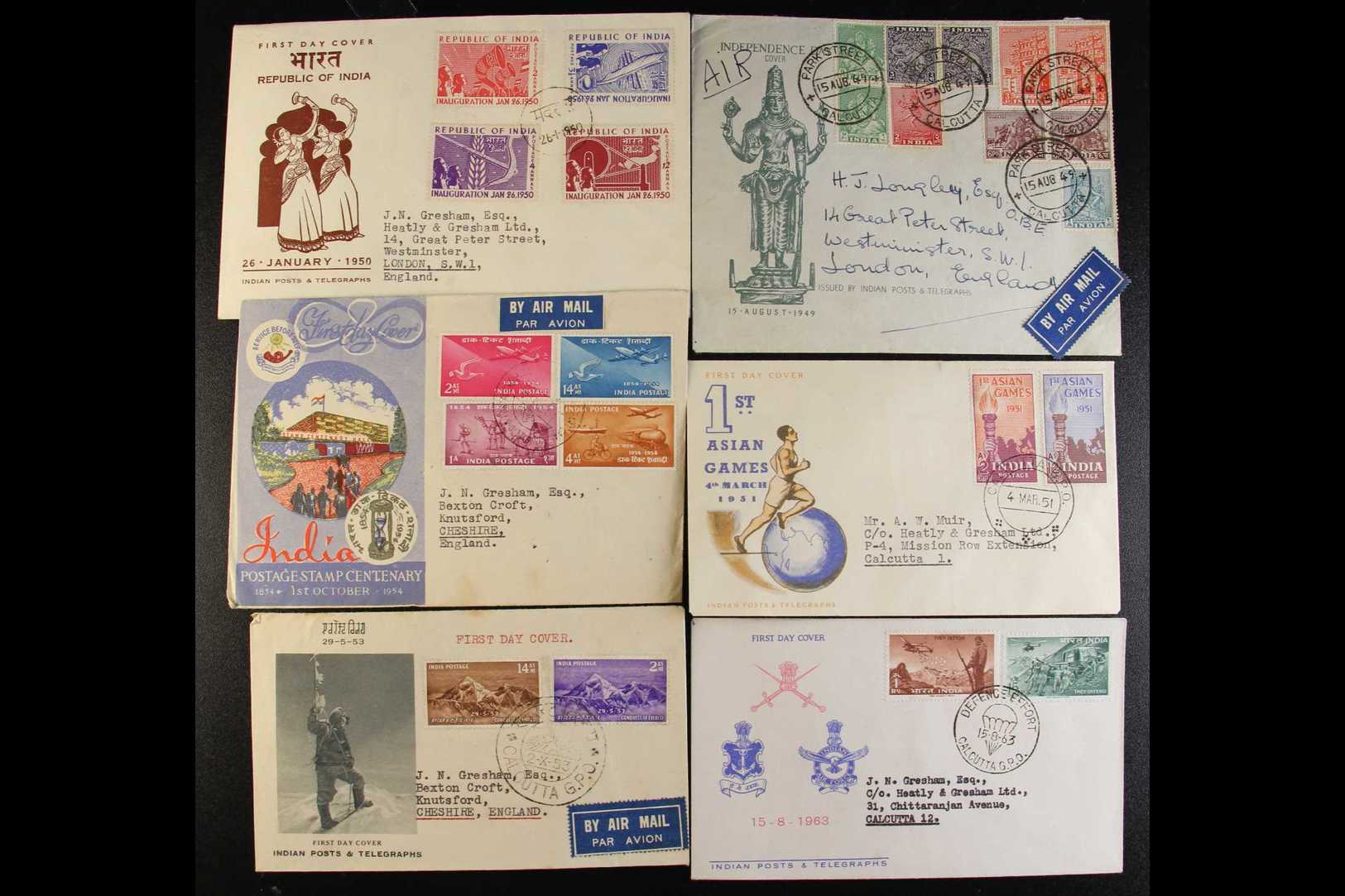 1949-1966 ILLUSTRATED FIRST DAY COVERS  All Different Collection. The 1949 Independence Day (bearing 10 Archaeological S - Otros & Sin Clasificación