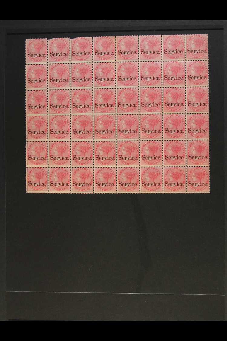 OFFICIAL  1867-73 8a Rose, SG O30, BLOCK OF FORTY EIGHT (8 X 6) Mint, Many Stamps Never Hinged, Some Faults But A Scarce - Otros & Sin Clasificación