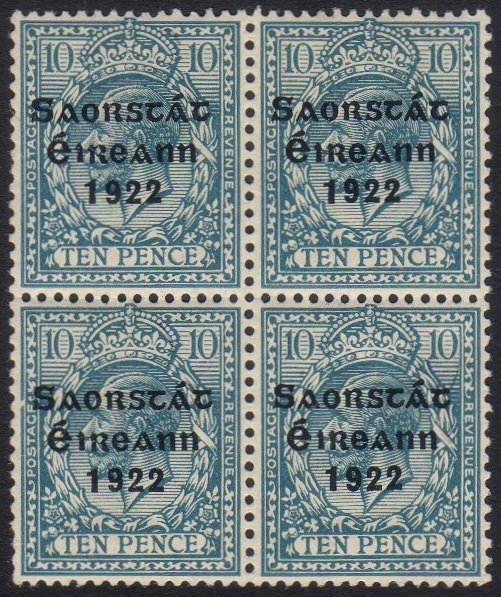 1922-23 BROKEN FRAME LINE  10d Turquoise Blue SG 62, Fine Mint Block Of Four With Lower Left Stamp Showing Broken Frame  - Otros & Sin Clasificación