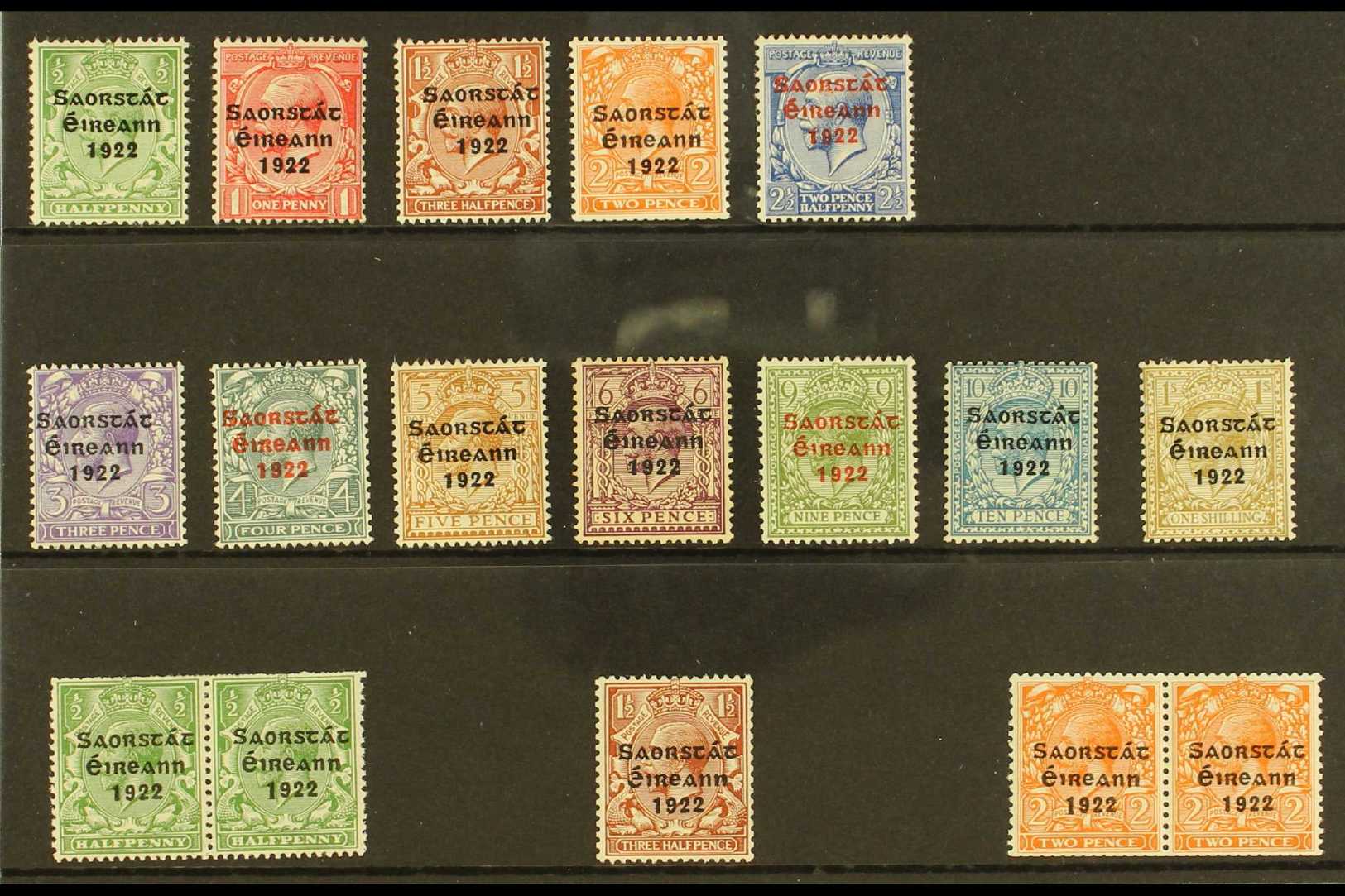 1922-23 MINT & NHM SELECTION  "Irish Free State 1922" Thom Overprinted Set To 1s, SG 52/63, Plus Harrison Overprints Inc - Otros & Sin Clasificación