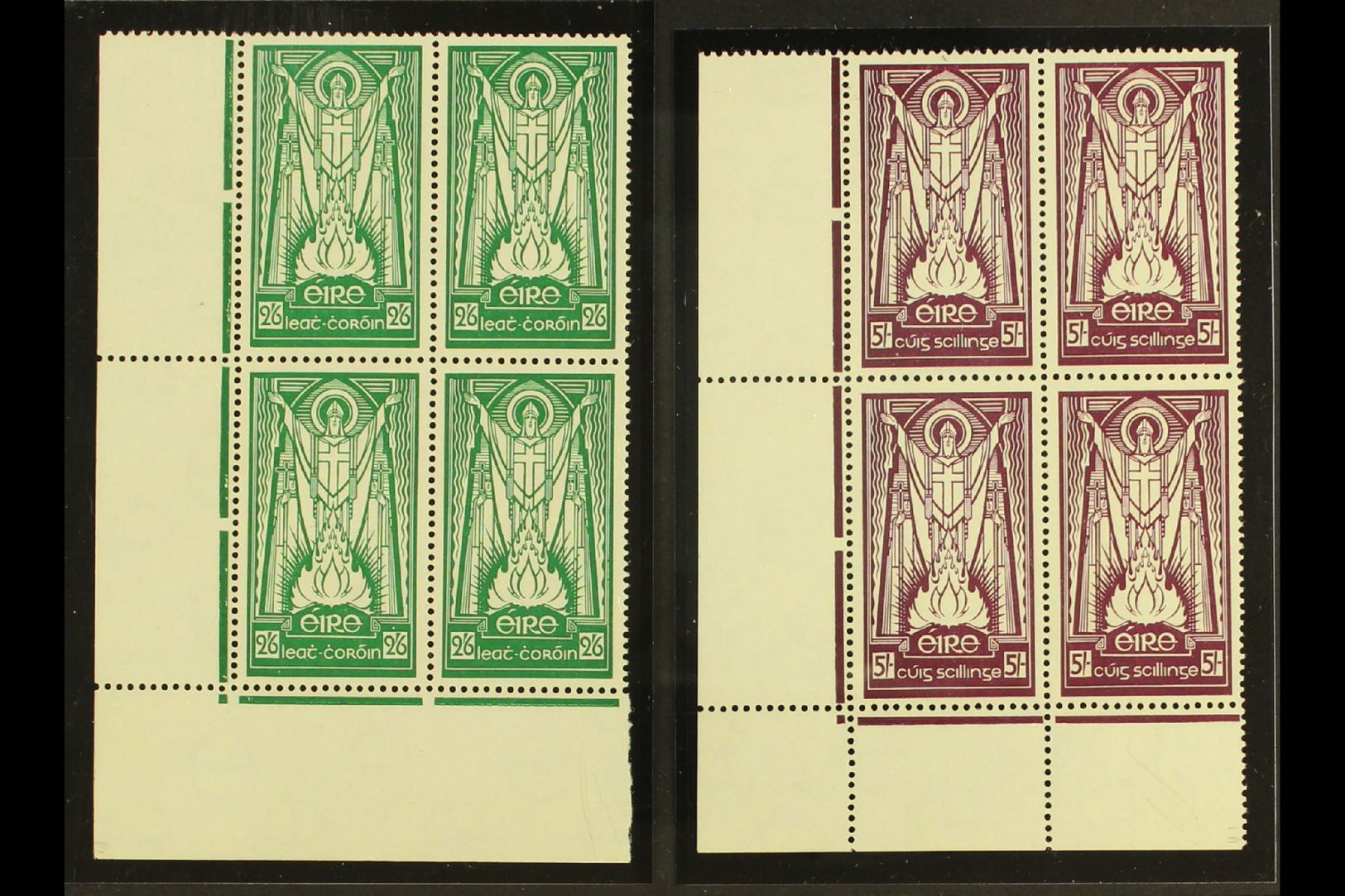 1940-68  2s6d Emerald-green & 5s Maroon, Chalk-surfaced Paper, Wmk "e" SG 123b, 124c, In Never Hinged Mint, Corner Margi - Otros & Sin Clasificación