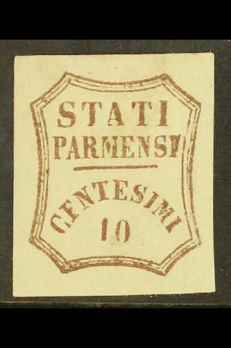 PARMA  1859 10c Brown, Sass 14, Superb Mint Og, With Bright Even Colour And Large Margins. Beautiful Example Of This Sca - Sin Clasificación