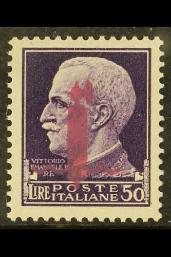 ITALIAN SOCIAL REPUBLIC  (R.S.I.)  1944 50L Violet Overprinted With Fascie OVERPRINT IN LILAC At Firenze, Sassone 500, V - Sin Clasificación