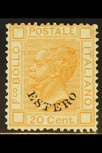 OFFICES IN LEVANT  1878 20c Orange Ovptd "Estero", Sass 11, Superb Mint. A Very Beautiful Stamp, Well Centered With Brig - Otros & Sin Clasificación