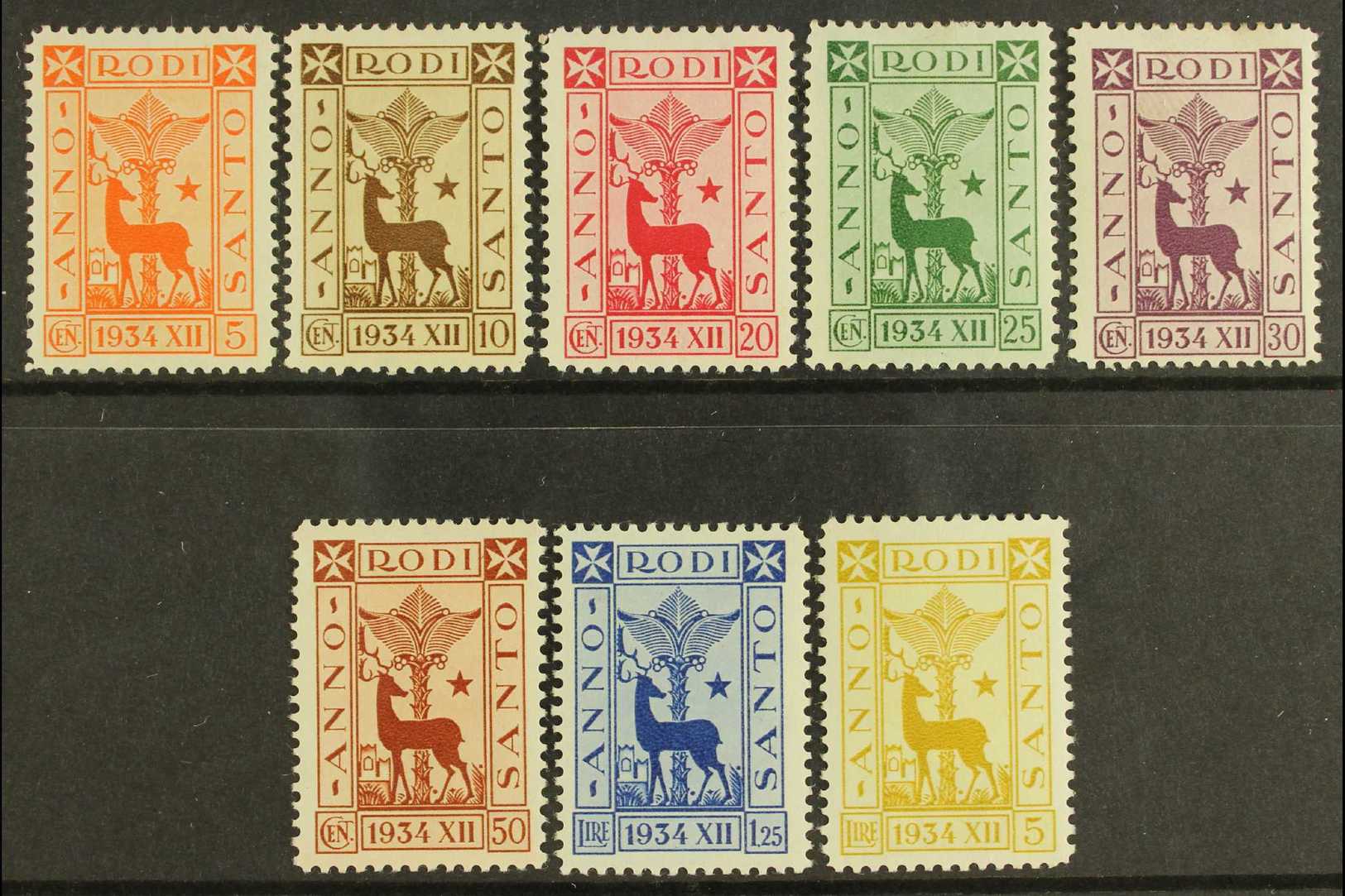 RHODES  1935 Holy Year Set Complete, Sass S17a, Very Fine And Fresh Mint. (8 Stamps) For More Images, Please Visit Http: - Autres & Non Classés
