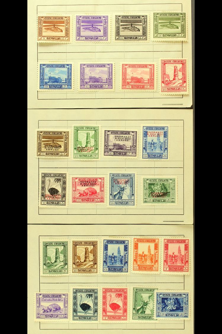 SOMALIA  1932 - 1935 Superb Mint Selection With 1932 Pictorial Set (perf 12), Complete, 1934 Duke Of Abruzzi Set Complet - Autres & Non Classés