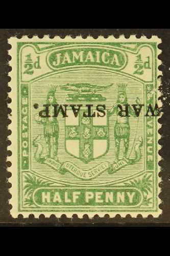 1916  ½d Green Ovptd "War Stamp", Variety "ovpt Inverted", SG 68c, Very Fine Mint. For More Images, Please Visit Http:// - Jamaica (...-1961)