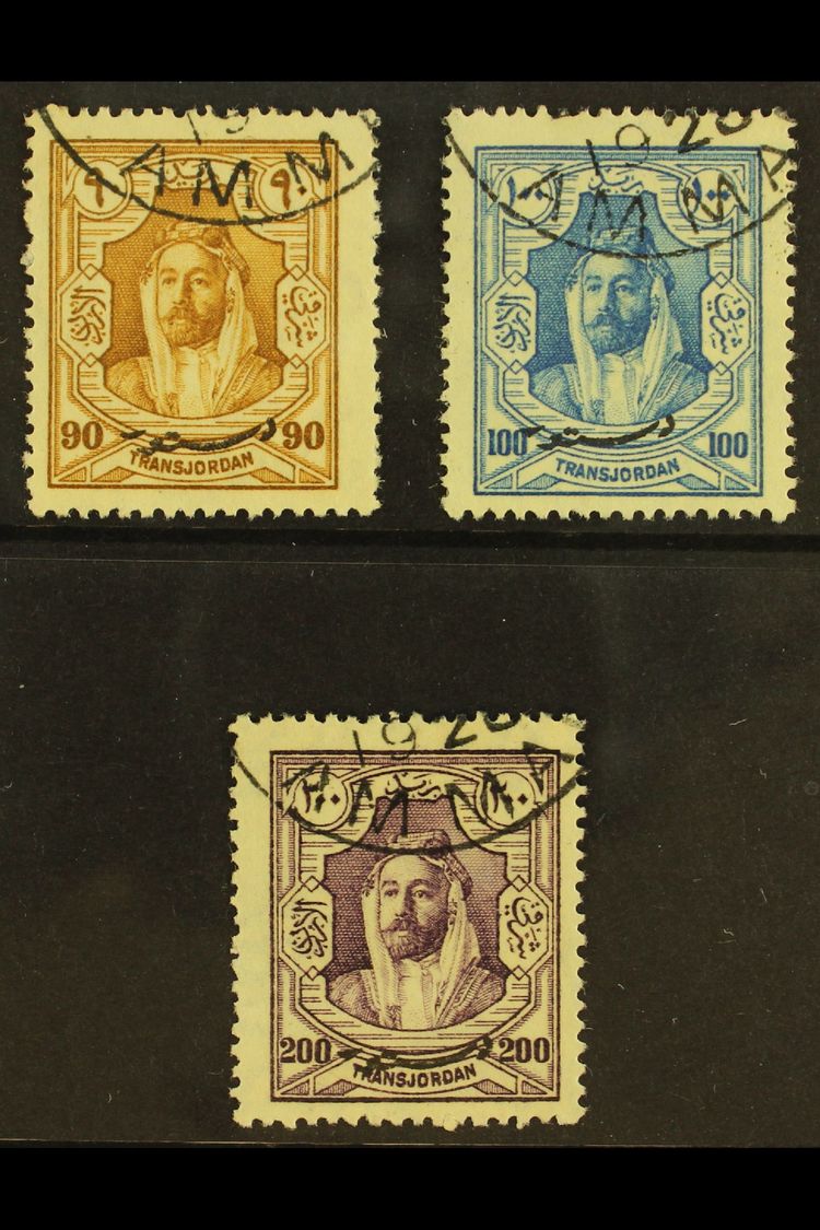 1928  90m - 200m New Constitution Overprint, SG 180/182, Very Fine Used. Scarce High Values.  (3 Stamps) For More Images - Jordanie