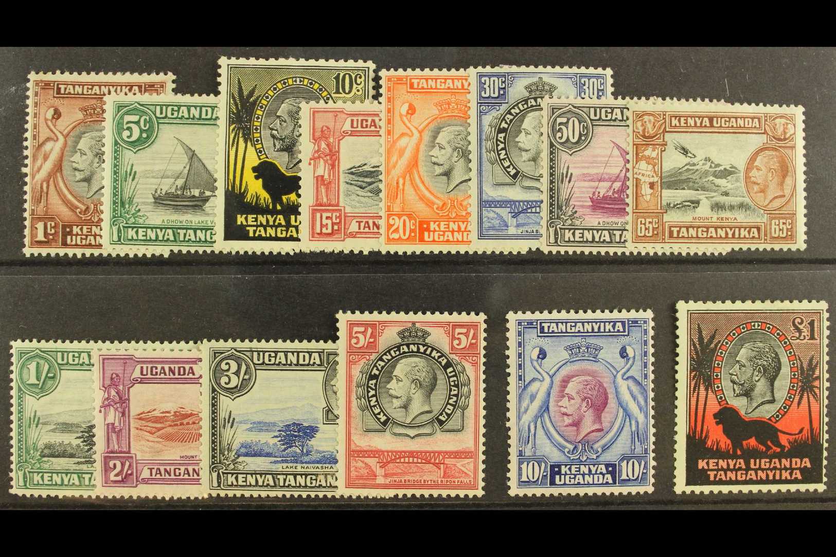 1935-37  Complete KGV Pictorial Set, SG 110/123, Fine Mint, The £1 Centered To Right. (14) For More Images, Please Visit - Vide
