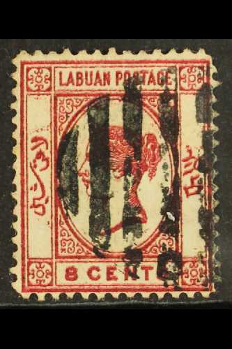 1880-82  8c Carmine Wmk Reversed With ENTIRE DESIGN SLIGHTLY DOUBLED, SG 7 Variety, Good Used. For More Images, Please V - Borneo Septentrional (...-1963)