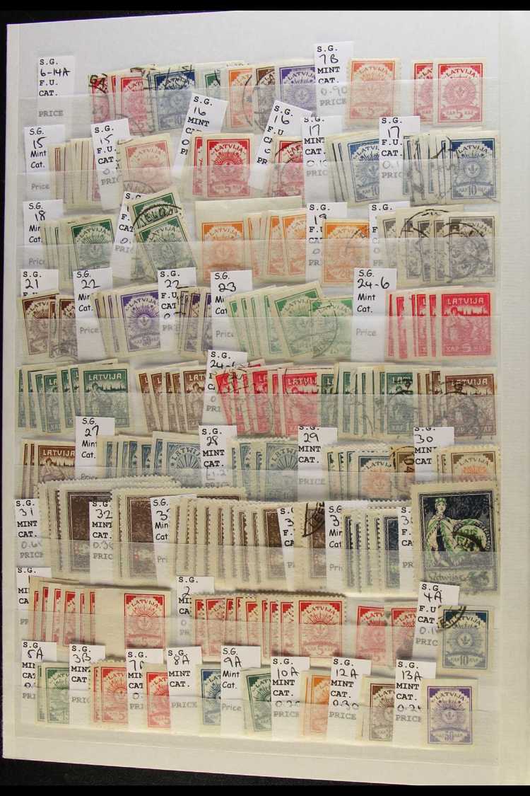 1918-1941 MOUTH- WATERING STOCK!  Some Mint But Mostly Used Stamps With Duplication Neatly Arranged On Stock Pages Inclu - Lettonie