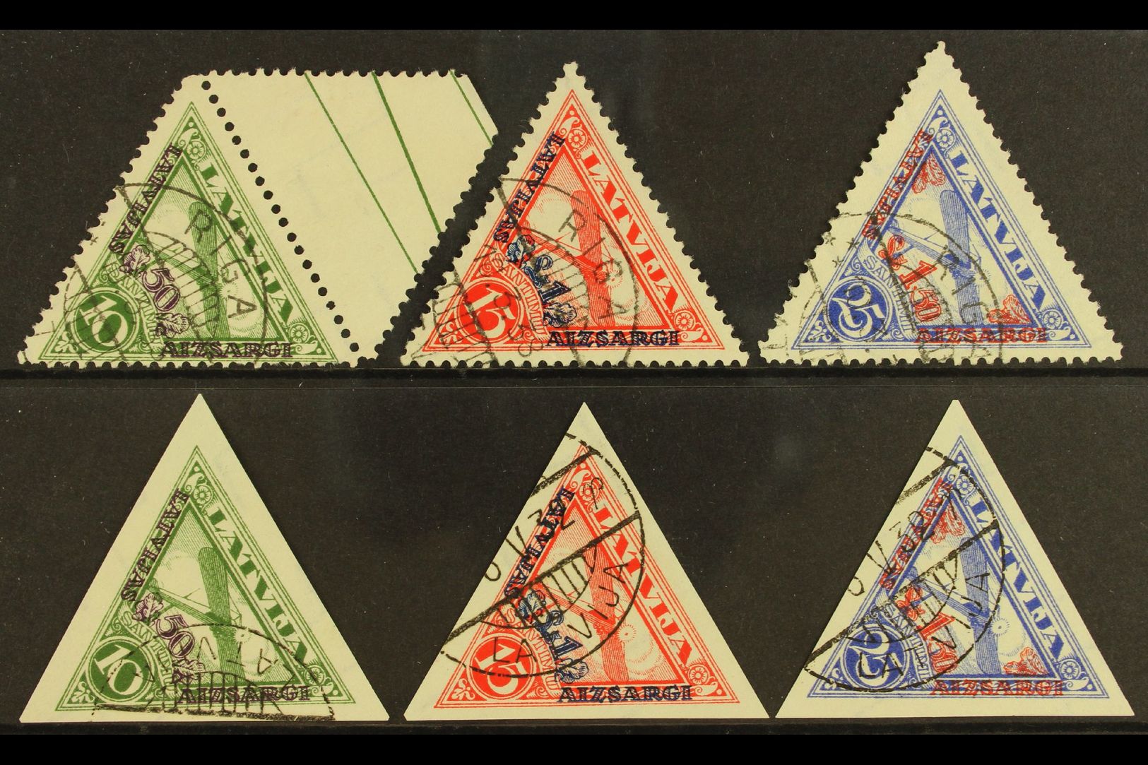 1931  Air Surcharges Perf & Imperf Complete Sets (Mi 190/92 A+B, SG 206A/08A + 206B/08B), Superb Cds Used, Fresh. (6 Sta - Latvia