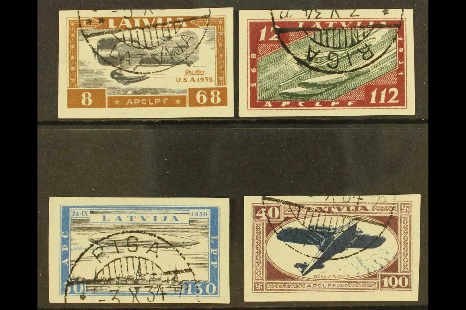 1933  (Sep) Air Wounded Airmen Fund Complete Imperf Set (Michel 228/31 B, SG 24B/46B), Superb Cds Used, Very Fresh. (4 S - Letonia