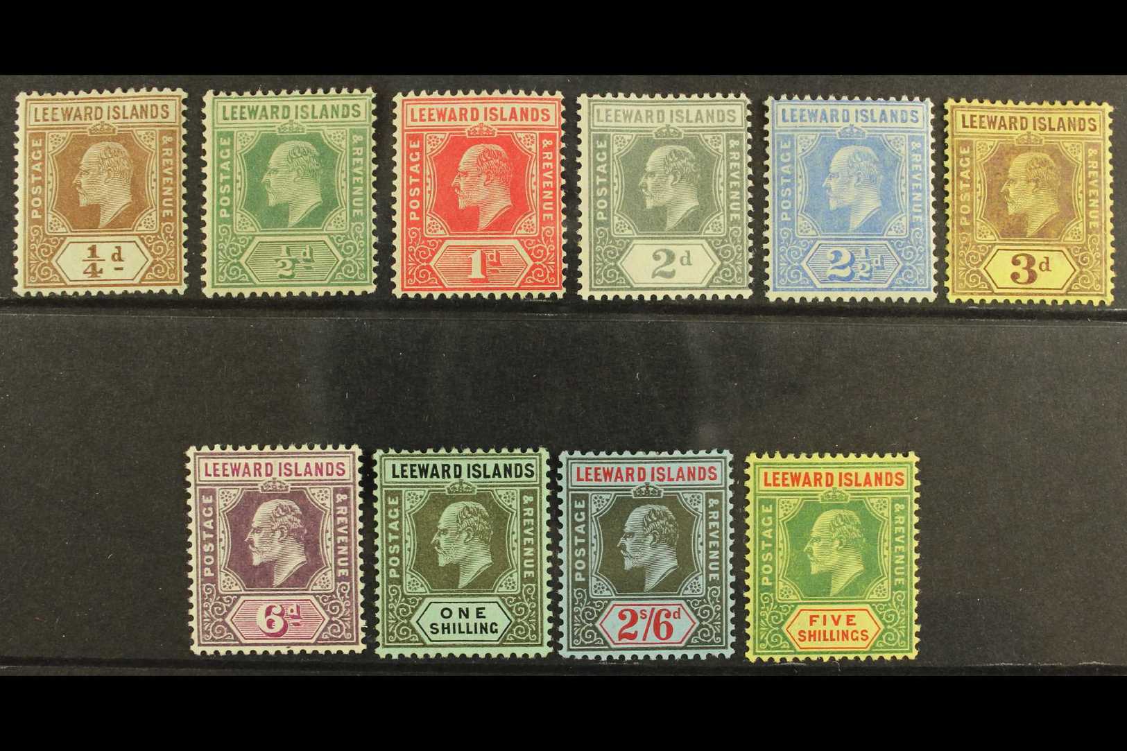1907-11  Complete Set, SG 36/45, Fine Mint. (10) For More Images, Please Visit Http://www.sandafayre.com/itemdetails.asp - Leeward  Islands