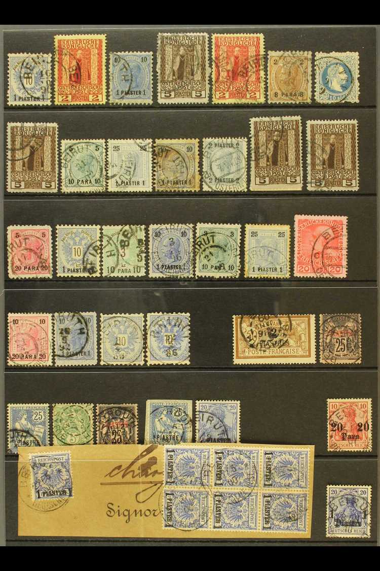 BEIRUT (BEYROUTH)  1870's-1910's Interesting Group Of Used Stamps With Various Beirut Cancels, Inc Austrian PO's (x25),  - Otros & Sin Clasificación