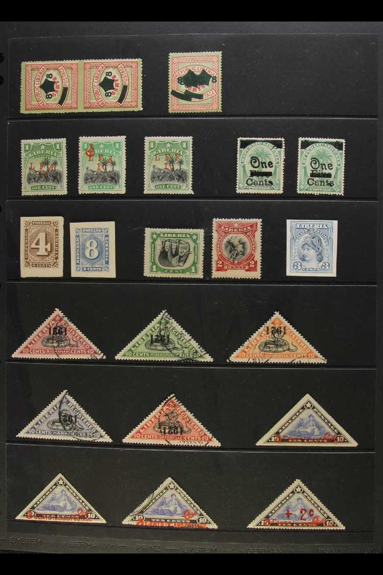 ERRORS, VARIETIES AND OTHER UNUSUAL ITEMS  1880's To 1920's Collection Which Includes 1885 4c Imperf Unused, 1889 8c Bri - Liberia