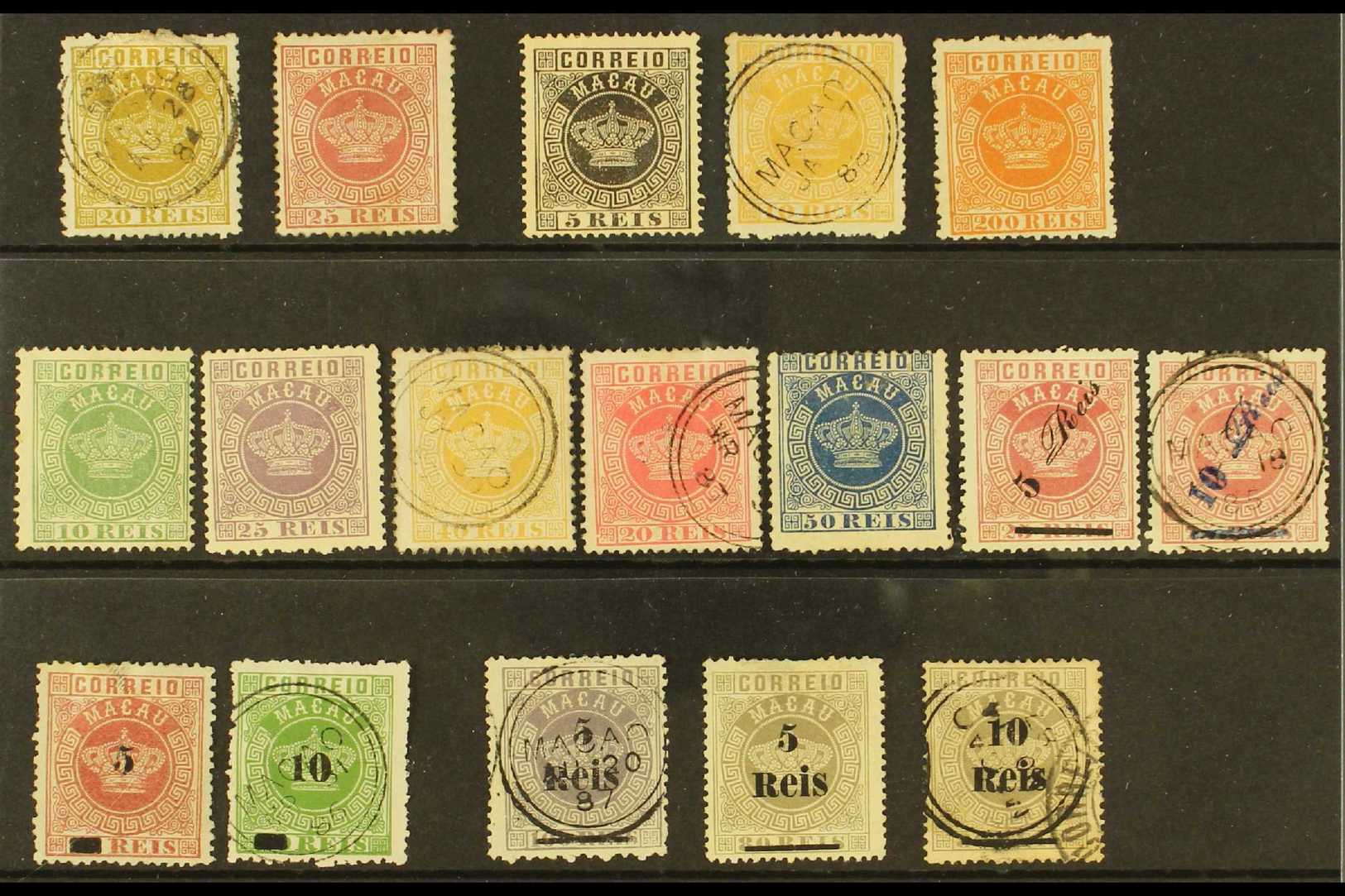 1884 - 87 "CROWN" ISSUES  Fine Used And Unused Range Including 1884 Perf 12½ 20r Bistre Used, 25r Rose Unused, Perf 13½  - Autres & Non Classés