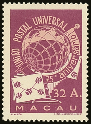 1949  32a Purple UPU, SG 424, Never Hinged Mint. For More Images, Please Visit Http://www.sandafayre.com/itemdetails.asp - Autres & Non Classés