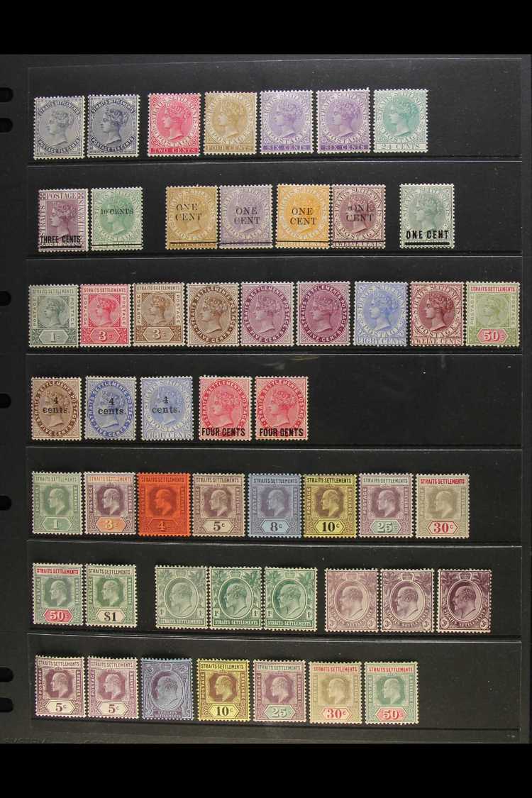 1882-1936 VERY FINE MINT COLLECTION  On Stock Pages, All Different With A Few Shades, We See 1882 10c, 1883-91 To 24c In - Straits Settlements