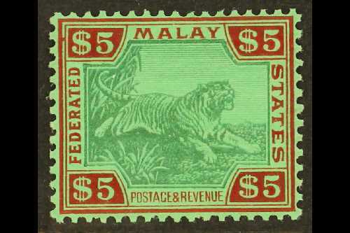 FEDERATED STATES  $5 Green And Red On Green "Tiger", SG 81, Superb Mint. For More Images, Please Visit Http://www.sandaf - Autres & Non Classés