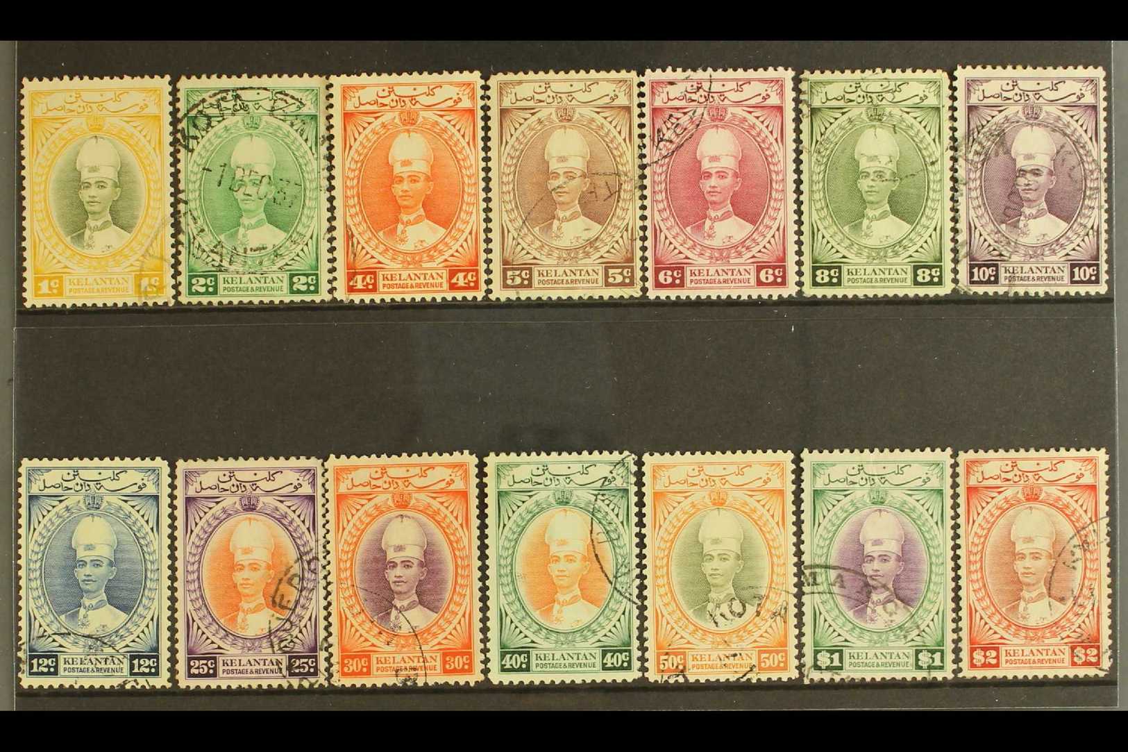 KELANTAN  1937 - 1940 Sultan Ismail Set To $2, SG 40/53, Very Fine Cds Used. (14 Stamps) For More Images, Please Visit H - Otros & Sin Clasificación