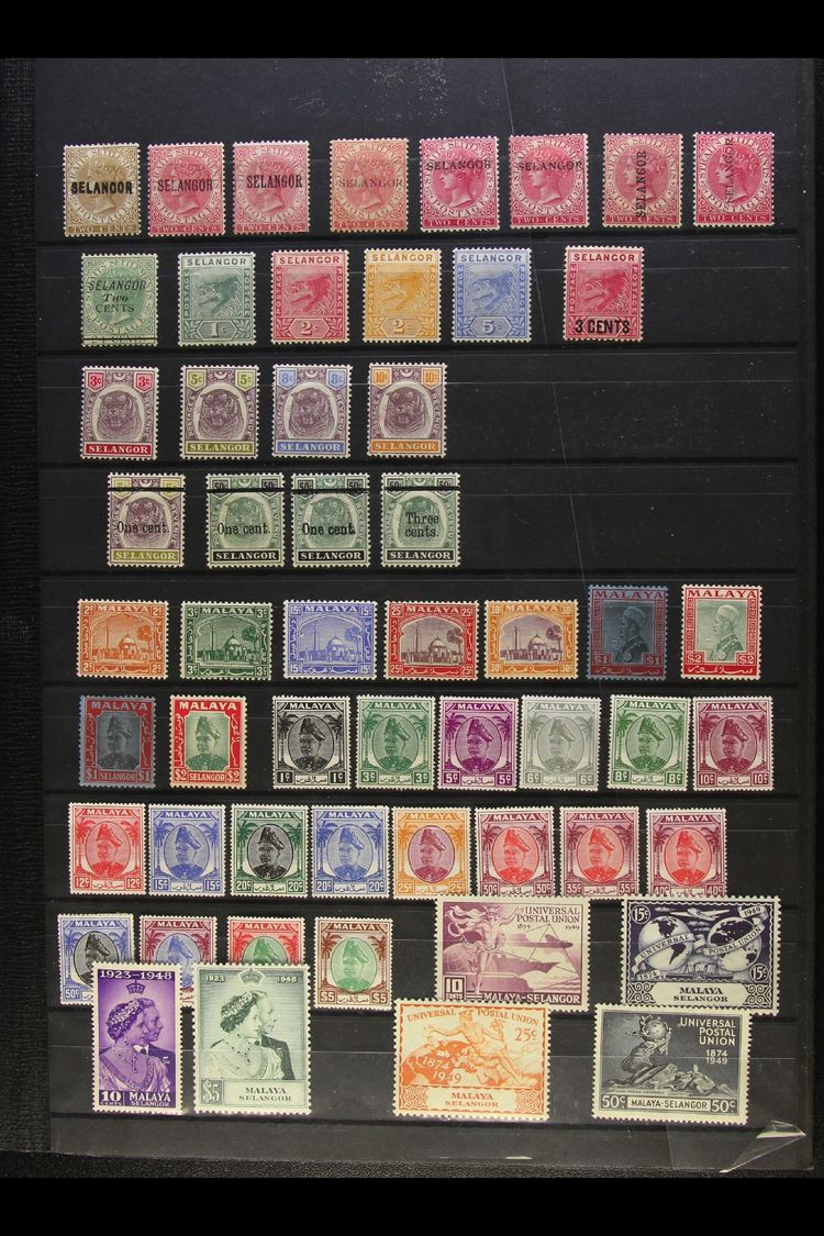 SELANGOR  1881-1955 FINE MINT COLLECTION With 1881 2c Brown (SG 3) Unused; 1885-91 Selection Of Overprints On 2c Rose (7 - Otros & Sin Clasificación