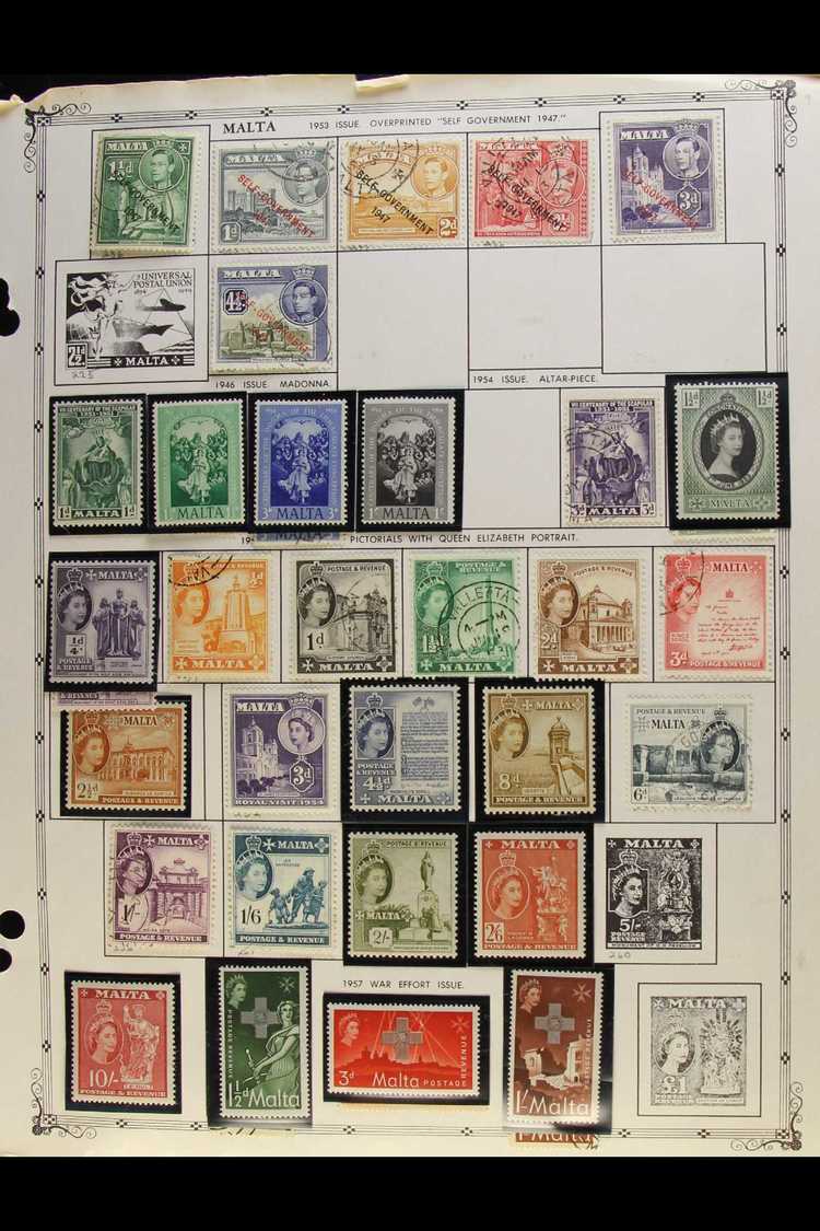 1885-2012 MINT & USED COLLECTION  Presented On Album Pages, ALL DIFFERENT Collection With Sparse Range Of QV To KGVI, We - Malte (...-1964)